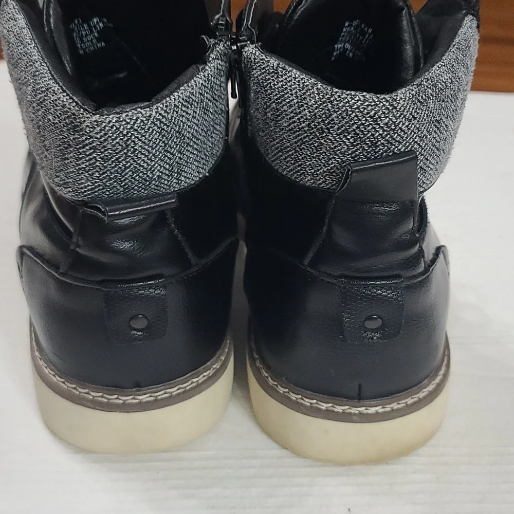 Madden by Steve Madden Delwar Mens Ankle Boots Faux Leather Black Sz 13 EUC READ